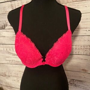 Pink lace bra
